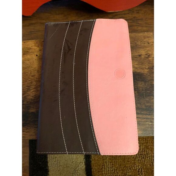 Zondervav Holy Bible New International Version Brown and Pink Cover Bookmark EUC - Picture 1 of 4